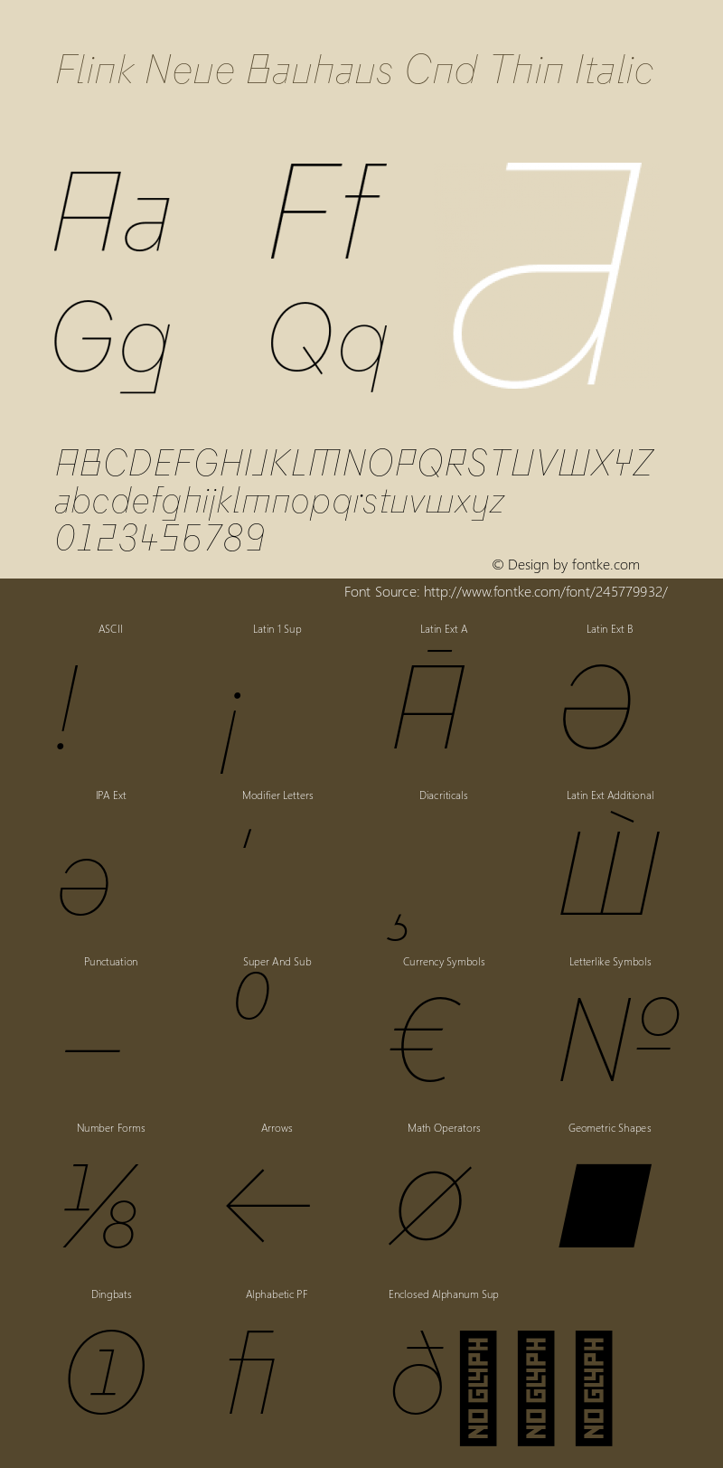 Flink Neue Bauhaus Cnd Thin Italic Version 2.100;Glyphs 3.1.2 (3150)图片样张