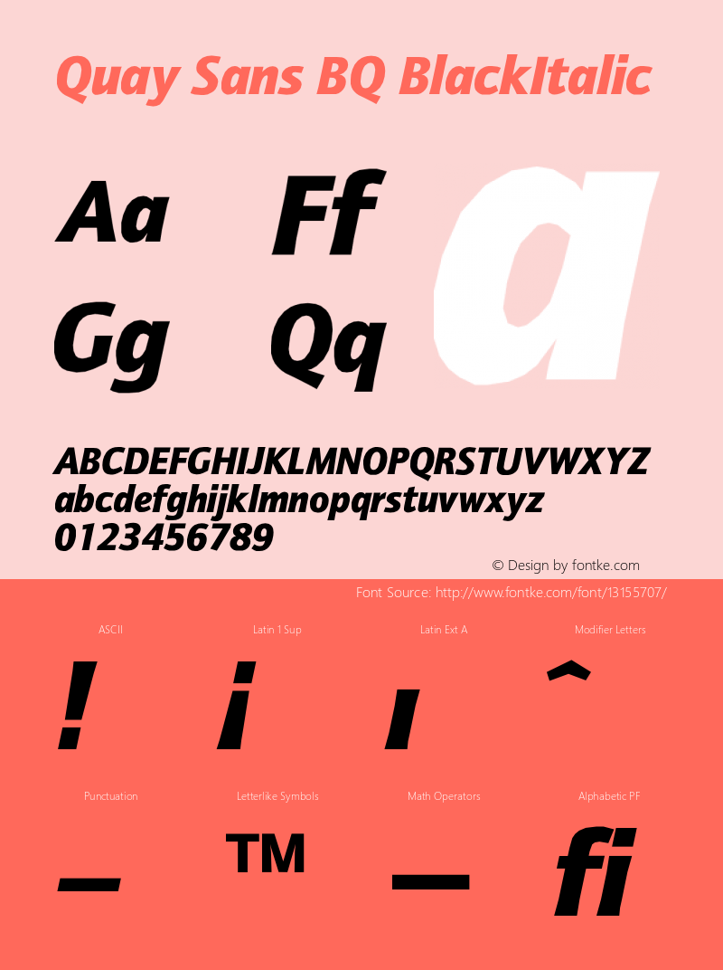 Quay Sans BQ BlackItalic Version 001.000图片样张