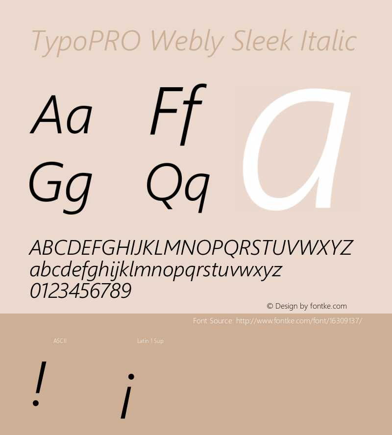 TypoPRO Webly Sleek Italic Version 0.10 January 23, 2013图片样张