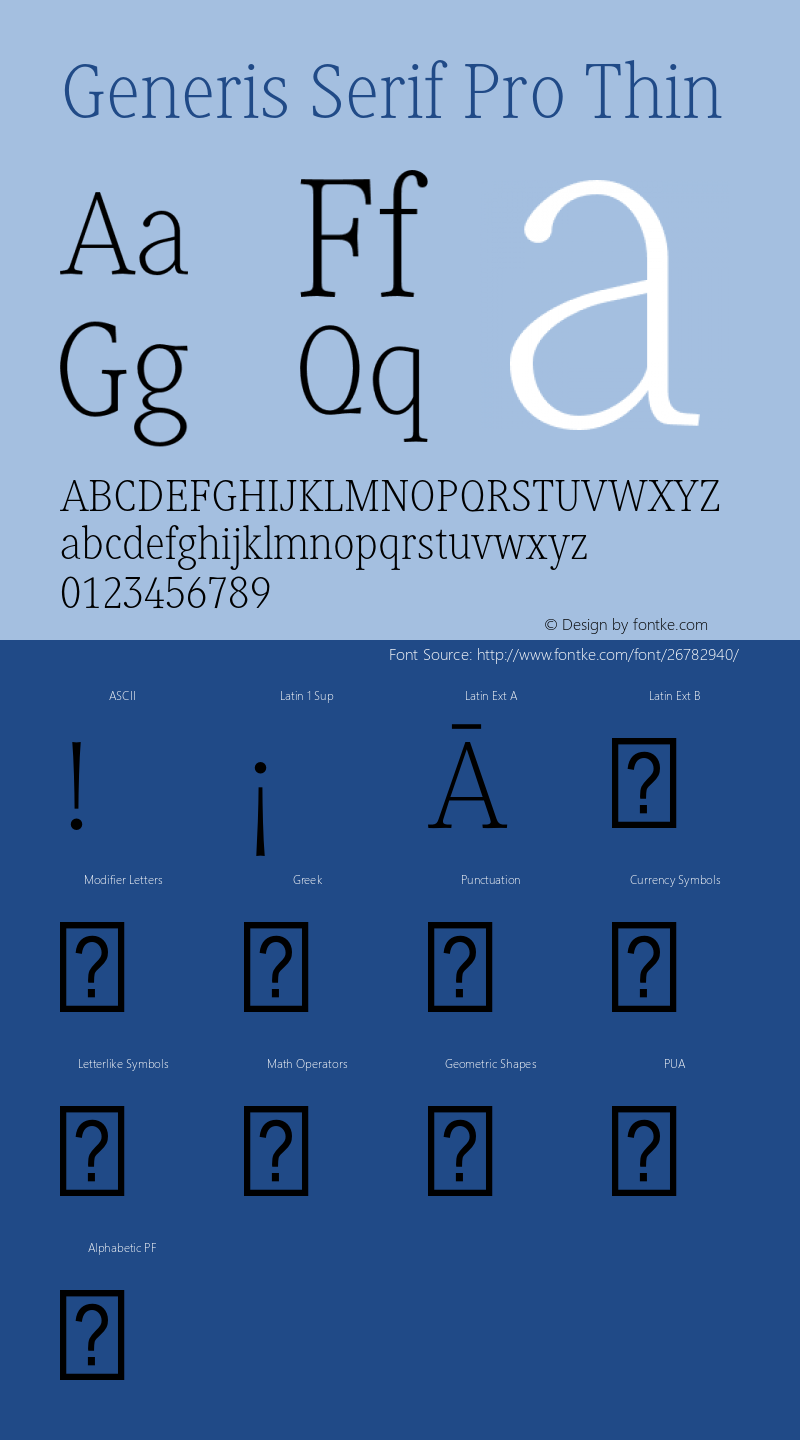 Generis Serif Pro Thin Version 1.00图片样张