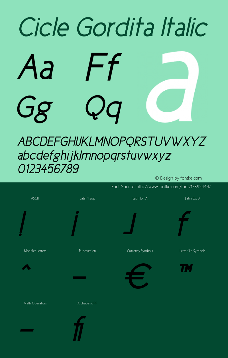 Cicle Gordita Italic 001.000图片样张