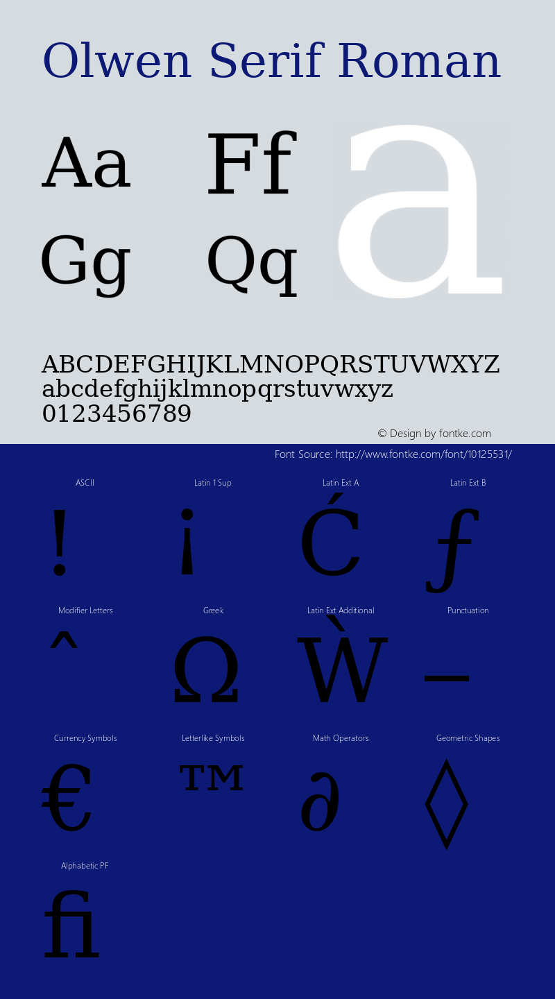 Olwen Serif Roman 0.1图片样张