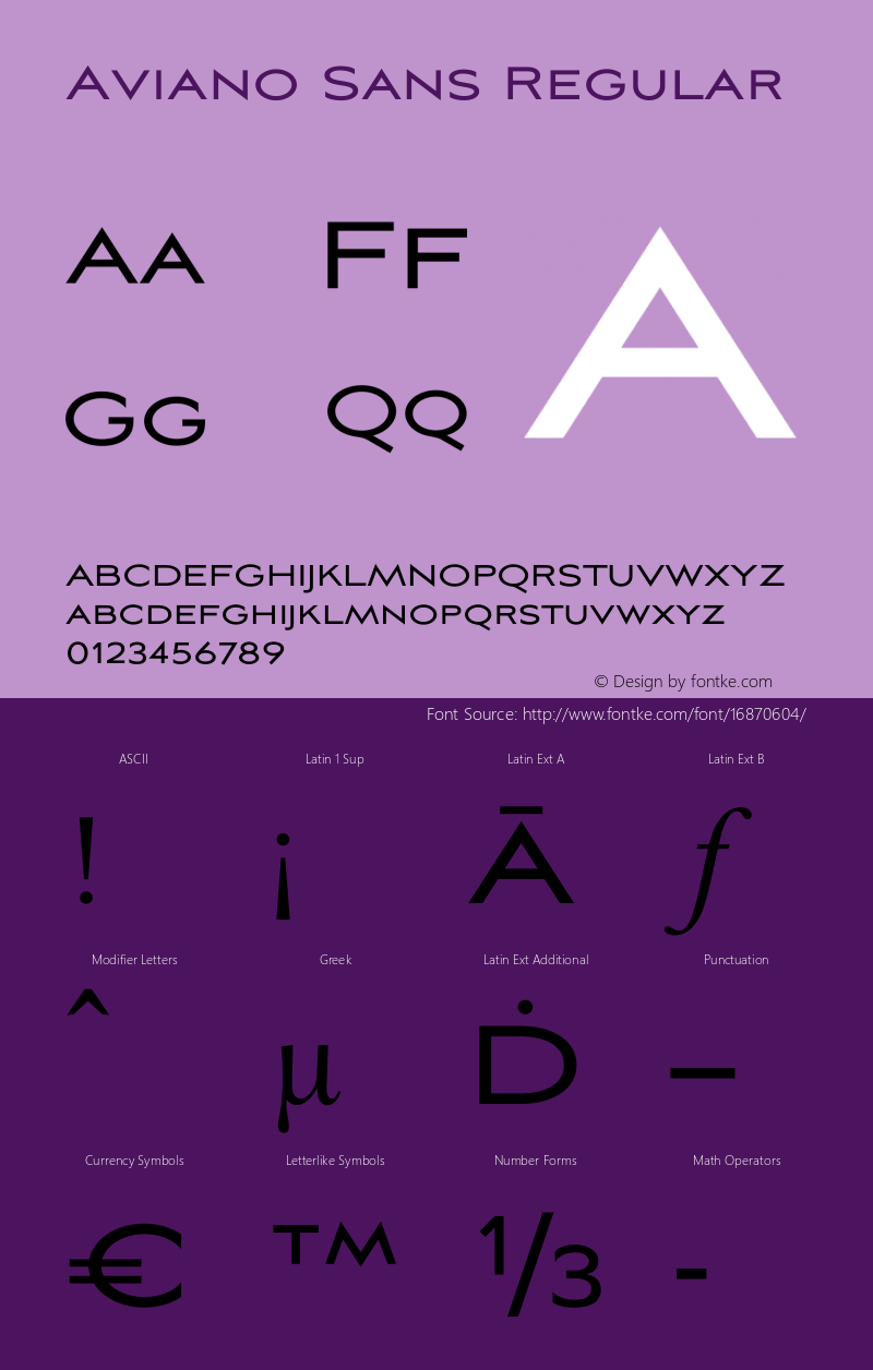 Aviano Sans Regular Version 1.10图片样张