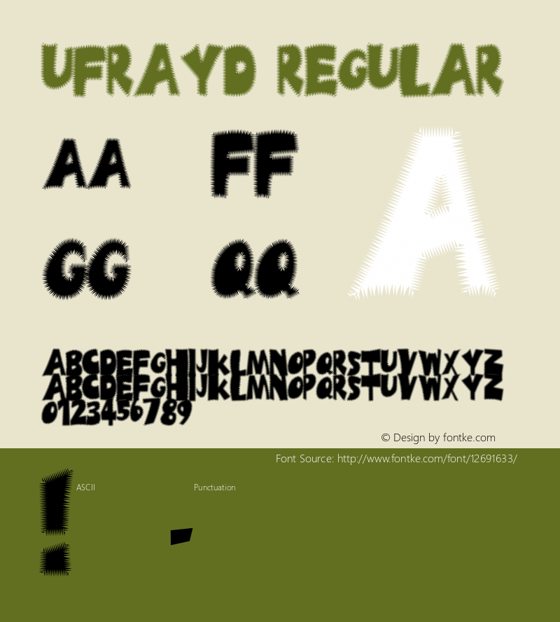 Ufrayd Regular Macromedia Fontographer 4.1 4/25/97图片样张