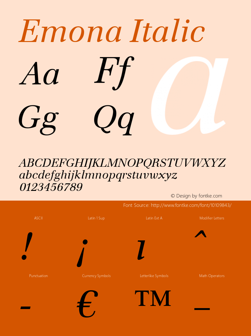 Emona Italic Macromedia Fontographer 4.1.4 01‐11‐17图片样张