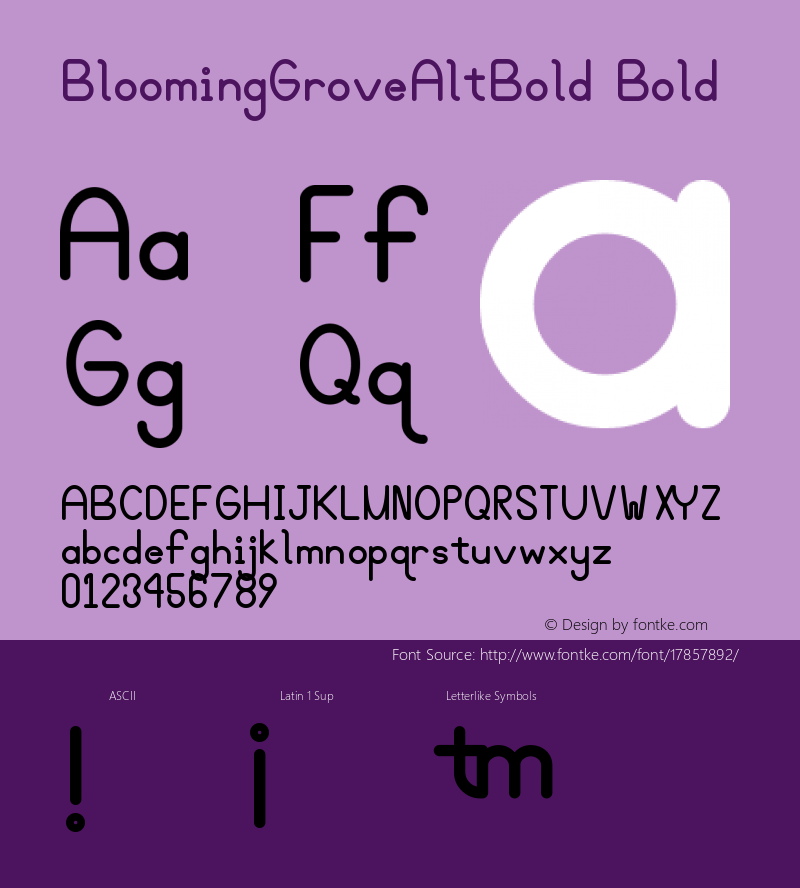BloomingGroveAltBold Bold Version 006.000图片样张