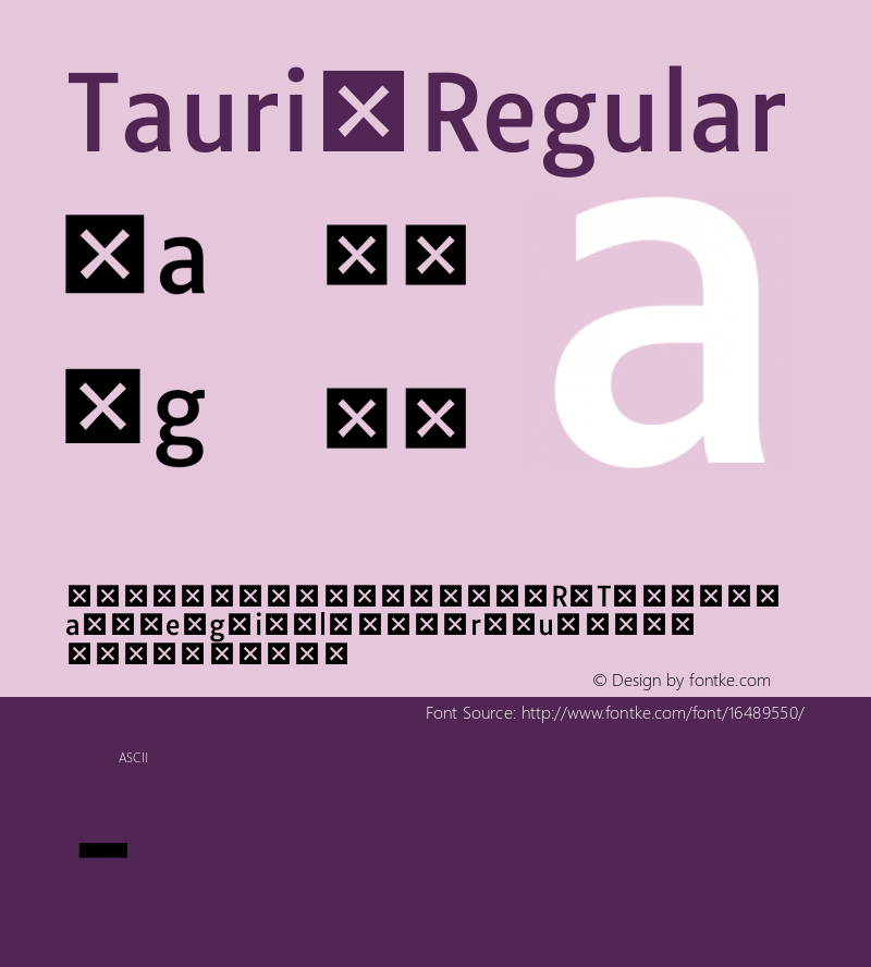 Tauri Regular Version 1.003; ttfautohint (v0.93.8-669f) -l 13 -r 13 -G 200 -x 13 -w 