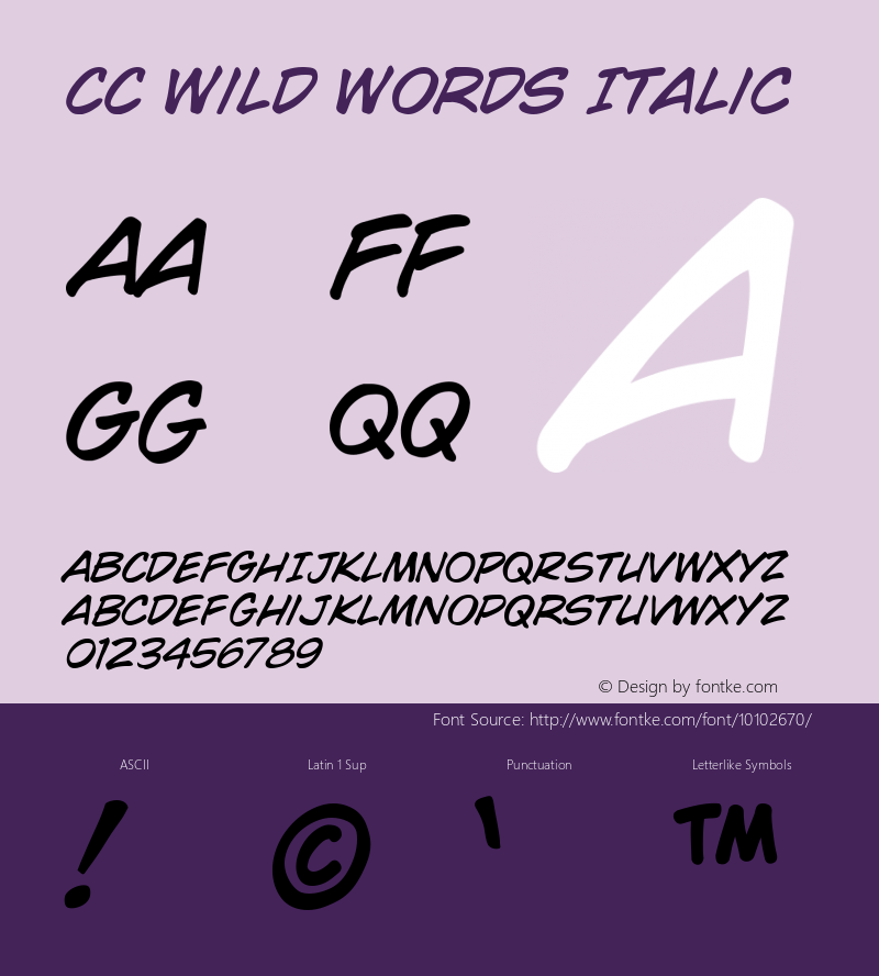 CC Wild Words Italic 001.000图片样张