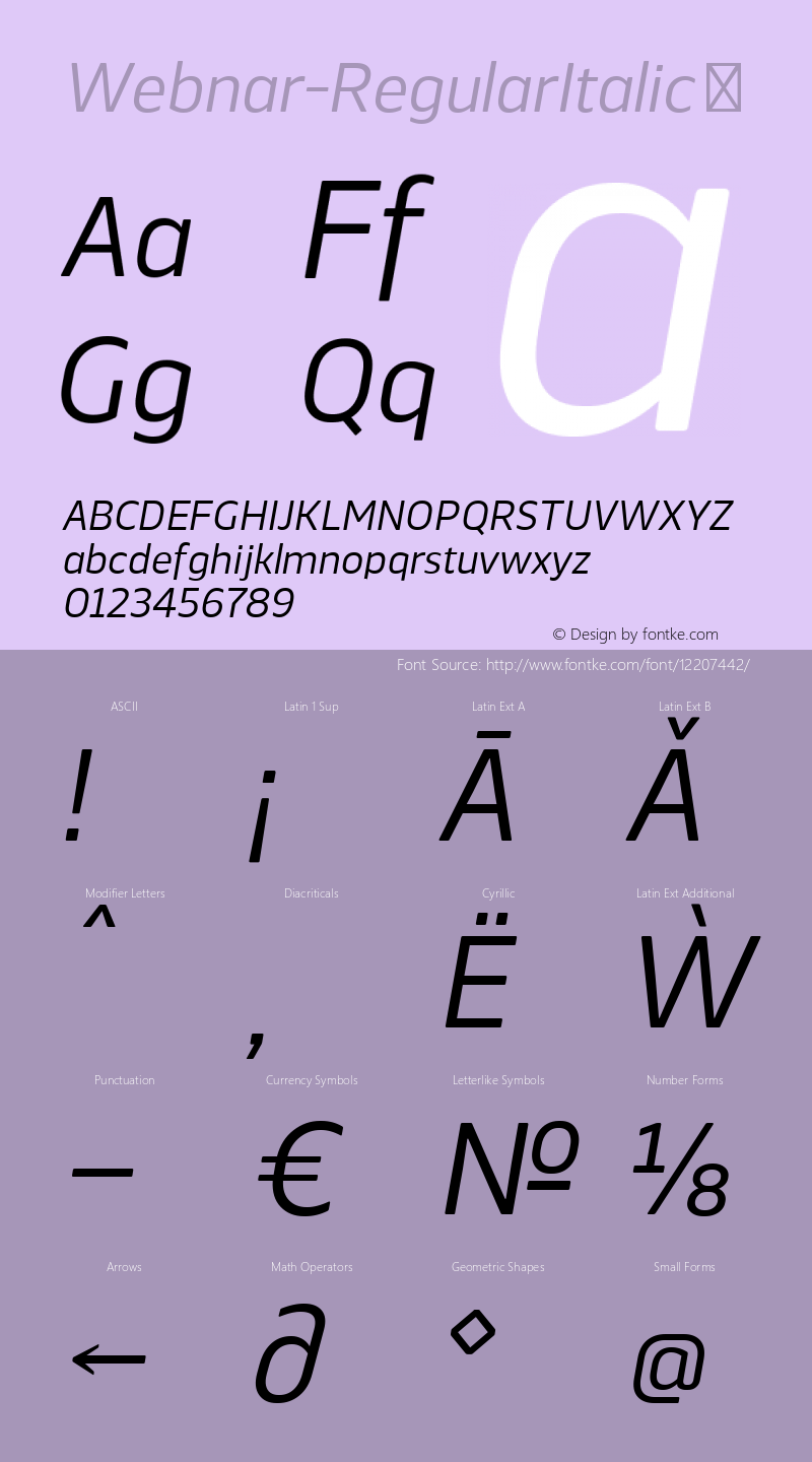 Webnar-RegularItalic ☞ Version 1.000;PS 001.000;hotconv 1.0.70;makeotf.lib2.5.58329;com.myfonts.easy.northernblock.webnar.italic.wfkit2.version.4nTJ图片样张