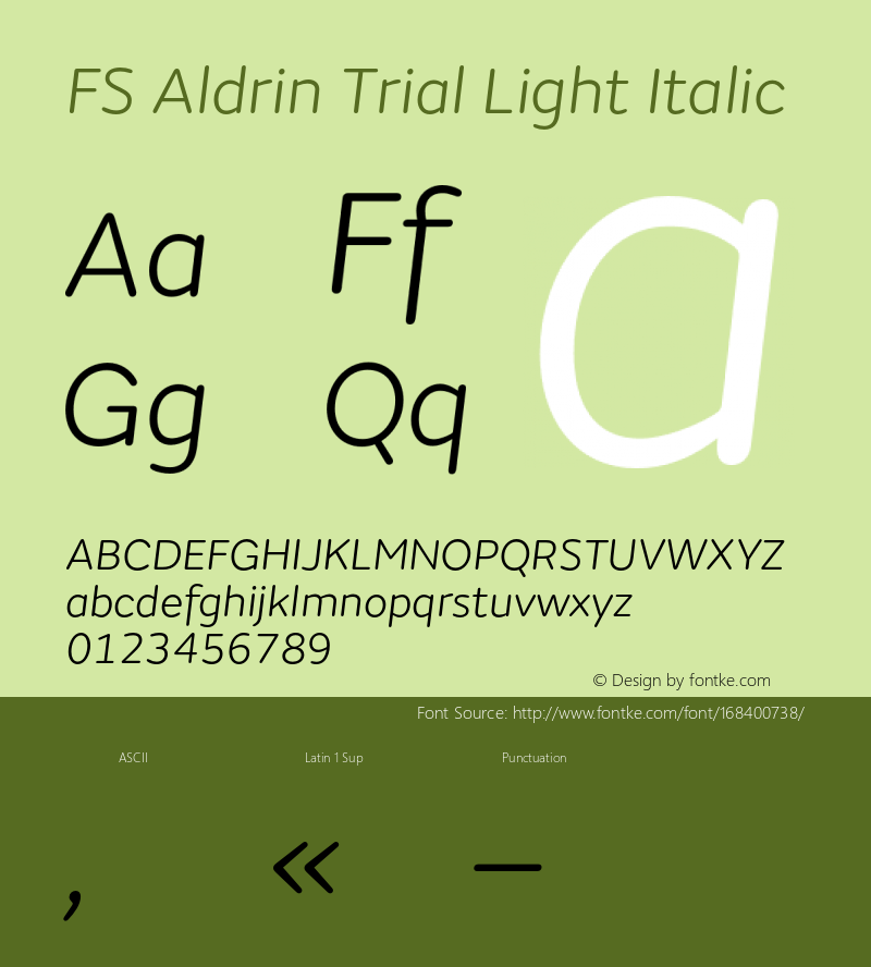 FS Aldrin Trial Light Italic Version 1.001;PS 001.001;hotconv 1.0.88;makeotf.lib2.5.64775图片样张