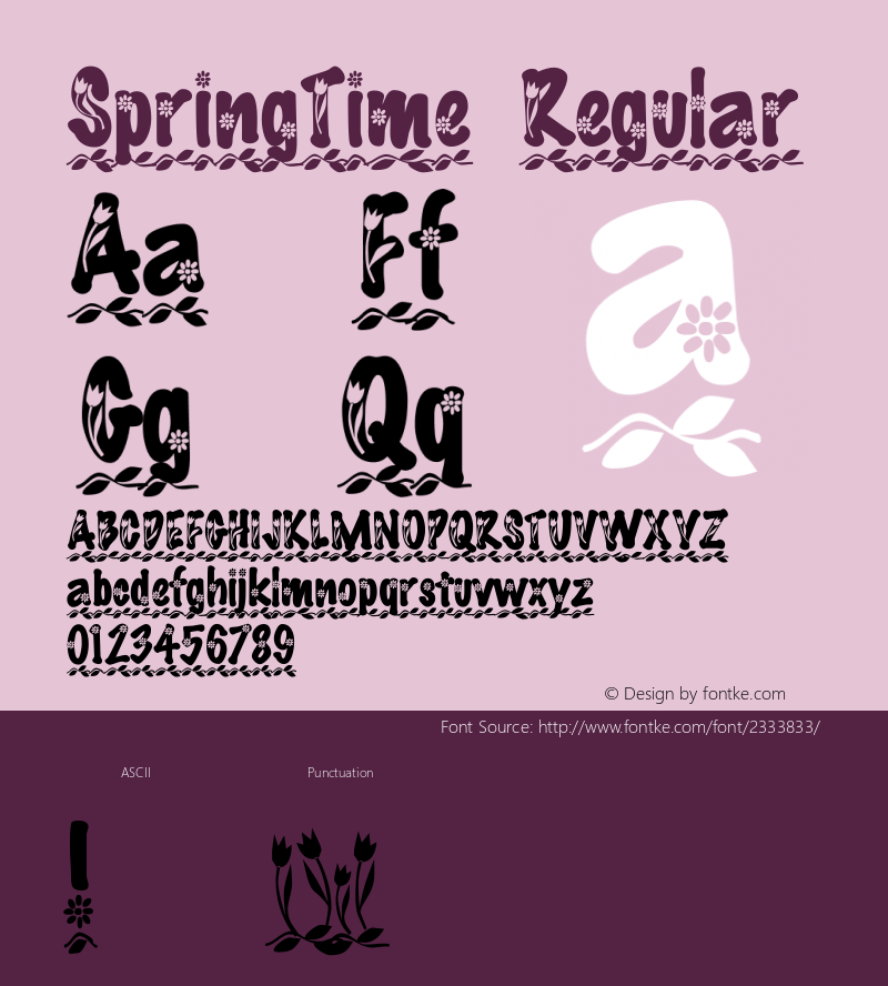SpringTime Regular Macromedia Fontographer 4.1 9/12/95图片样张