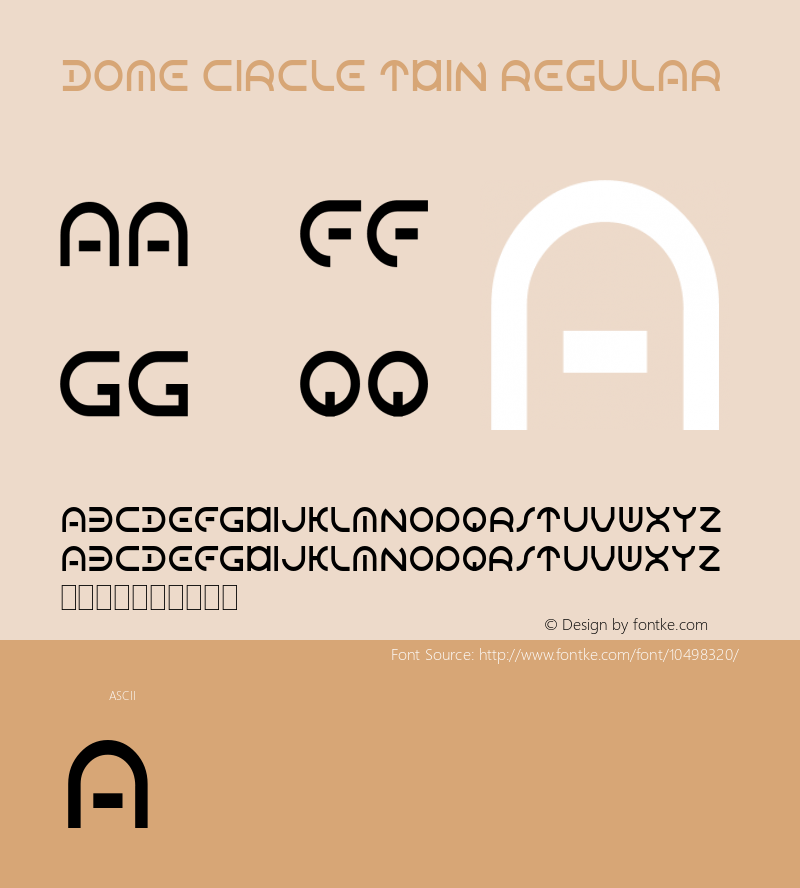 Dome Circle Thin Regular Version 1.00 August 1, 2013, initial release图片样张