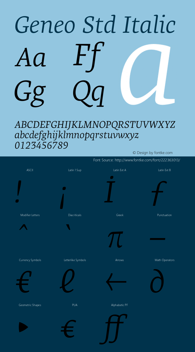 Geneo Std Italic Version 1.6图片样张