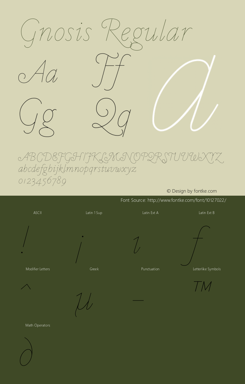 Gnosis Regular Macromedia Fontographer 4.1.5 2/24/04图片样张