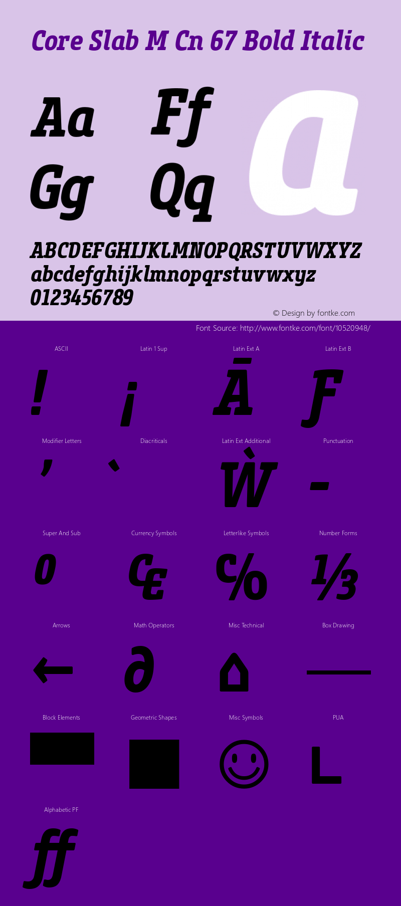 Core Slab M Cn 67 Bold Italic Version 1.000图片样张