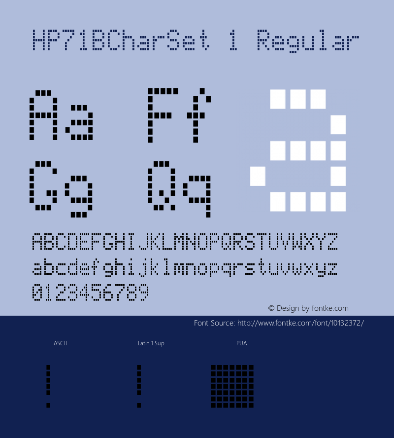 HP71BCharSet 1 Regular Evaluation Version图片样张