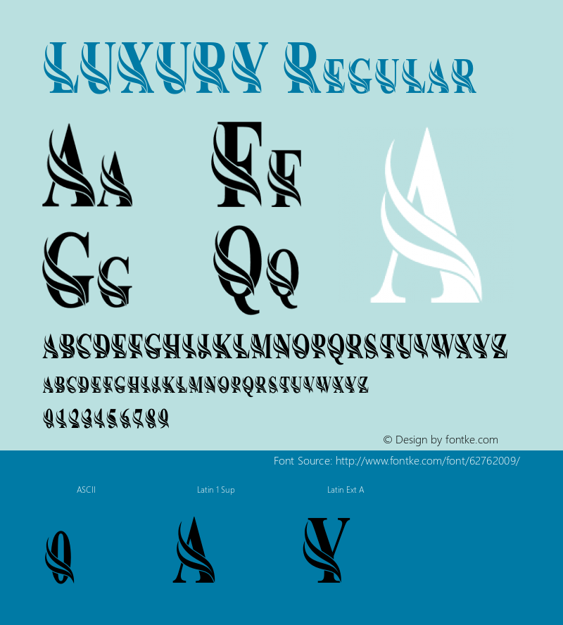 LUXURY Version 1.001;Fontself Maker 3.5.1图片样张