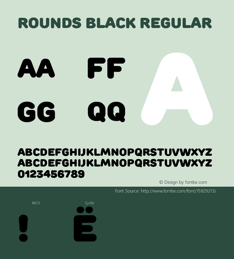 Rounds Black Regular Version 001.001; ttfautohint (v1.4.1)图片样张