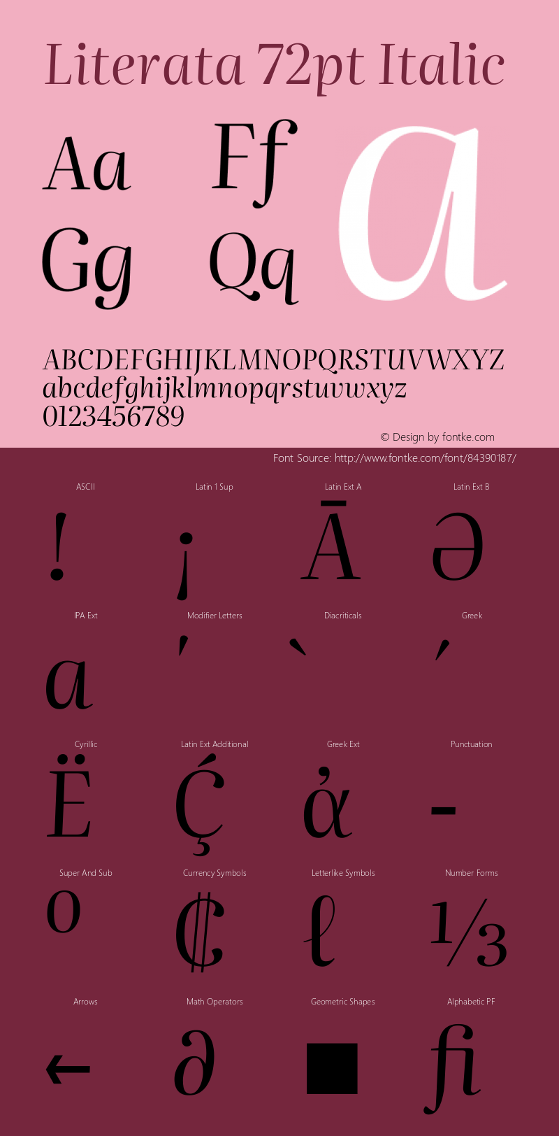 Literata 72pt Italic Version 3.002图片样张