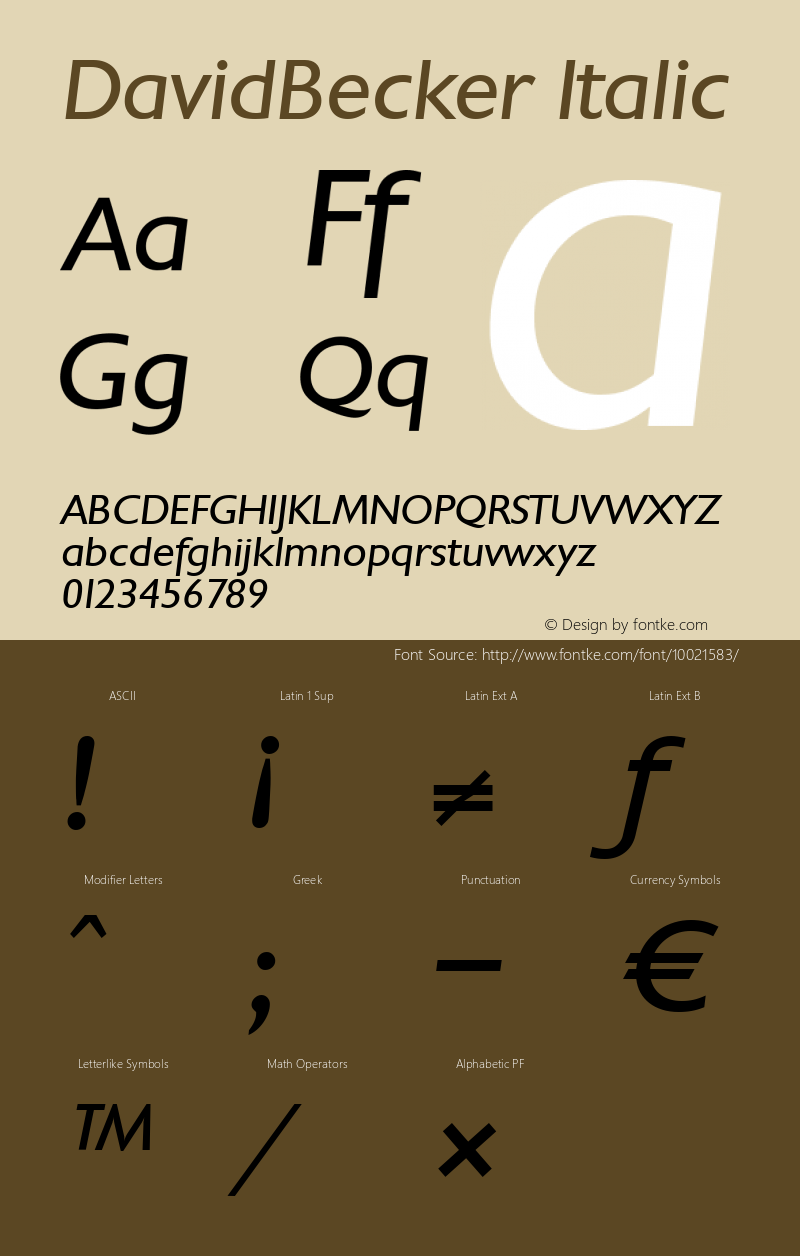 DavidBecker Italic 001.000图片样张