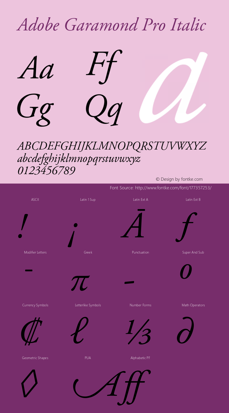 AGaramondPro-Italic Version 2.040;PS 2.000;hotconv 1.0.51;makeotf.lib2.0.18671图片样张