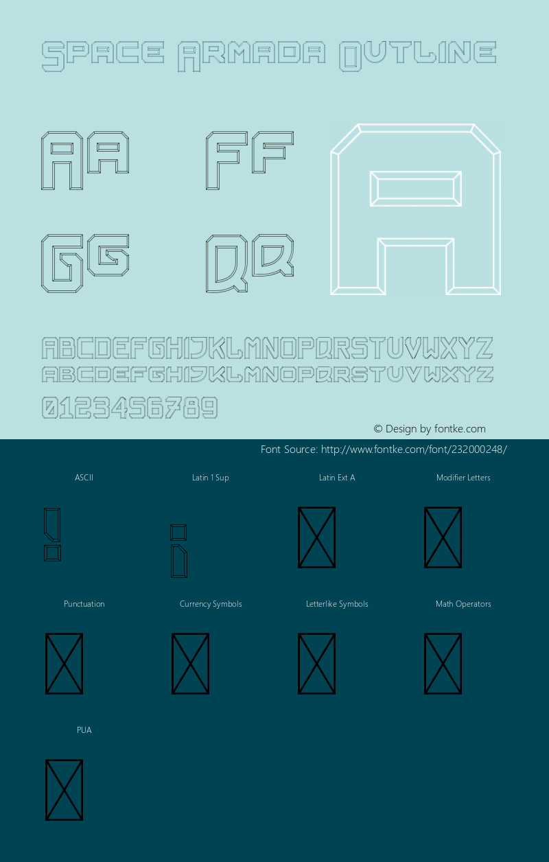 SpaceArmadaOutline Version 1.003;Fontself Maker 3.5.7图片样张