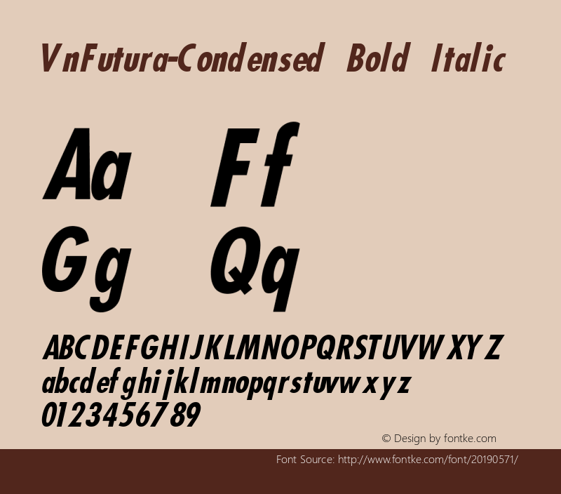 VnFutura Condensed Bold Italic 001.003图片样张