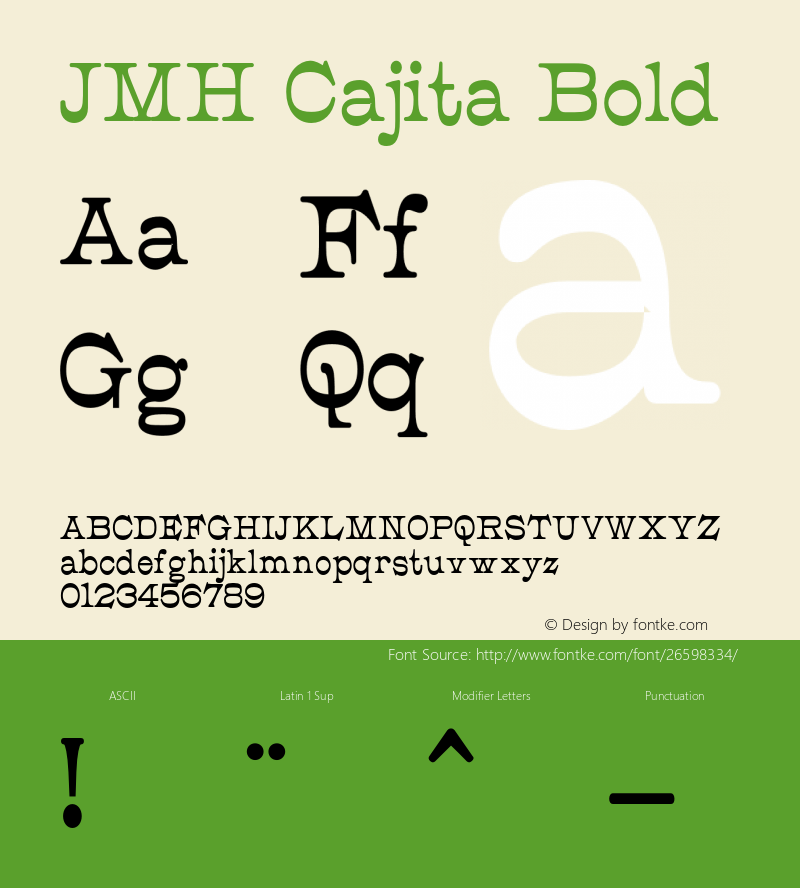 JMHCajita-Bold Version 1.000图片样张