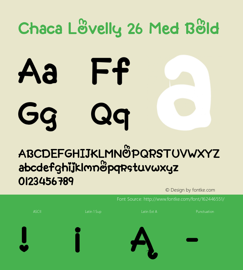 Chaca Lovelly 26 Med Version 1.00;January 14, 2020;FontCreator 12.0.0.2547 64-bit图片样张