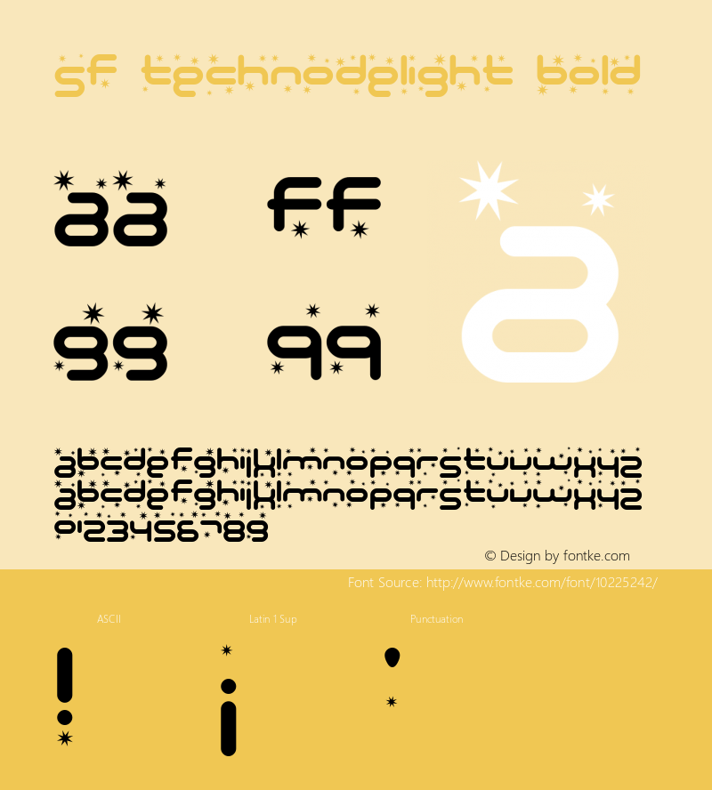 SF Technodelight Bold Version 1.1图片样张