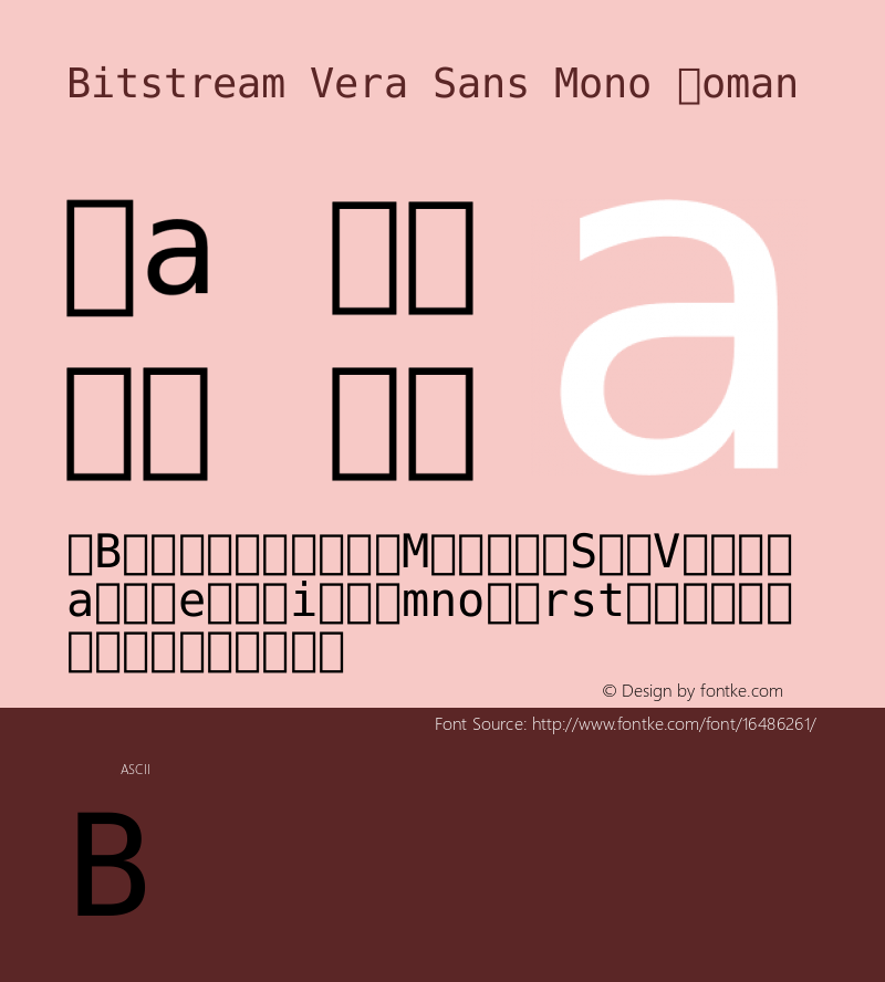 Bitstream Vera Sans Mono Roman Release 1.10图片样张