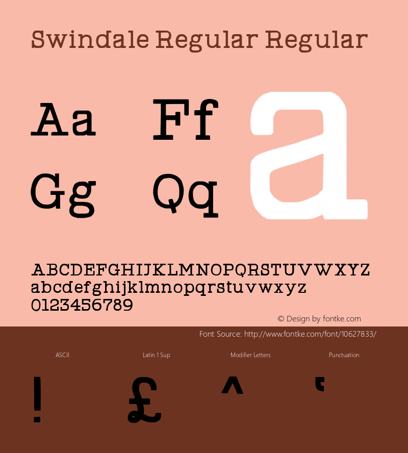 Swindale Regular Regular Version 1.000;PS 001.001;hotconv 1.0.56图片样张