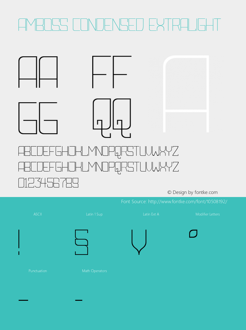 Amboss Condensed ExtraLight Version 1.000图片样张