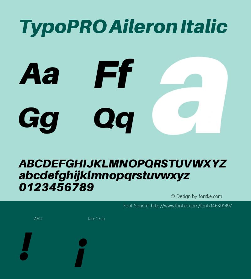 TypoPRO Aileron Italic Version 1.000;PS 001.000;hotconv 1.0.70;makeotf.lib2.5.58329图片样张