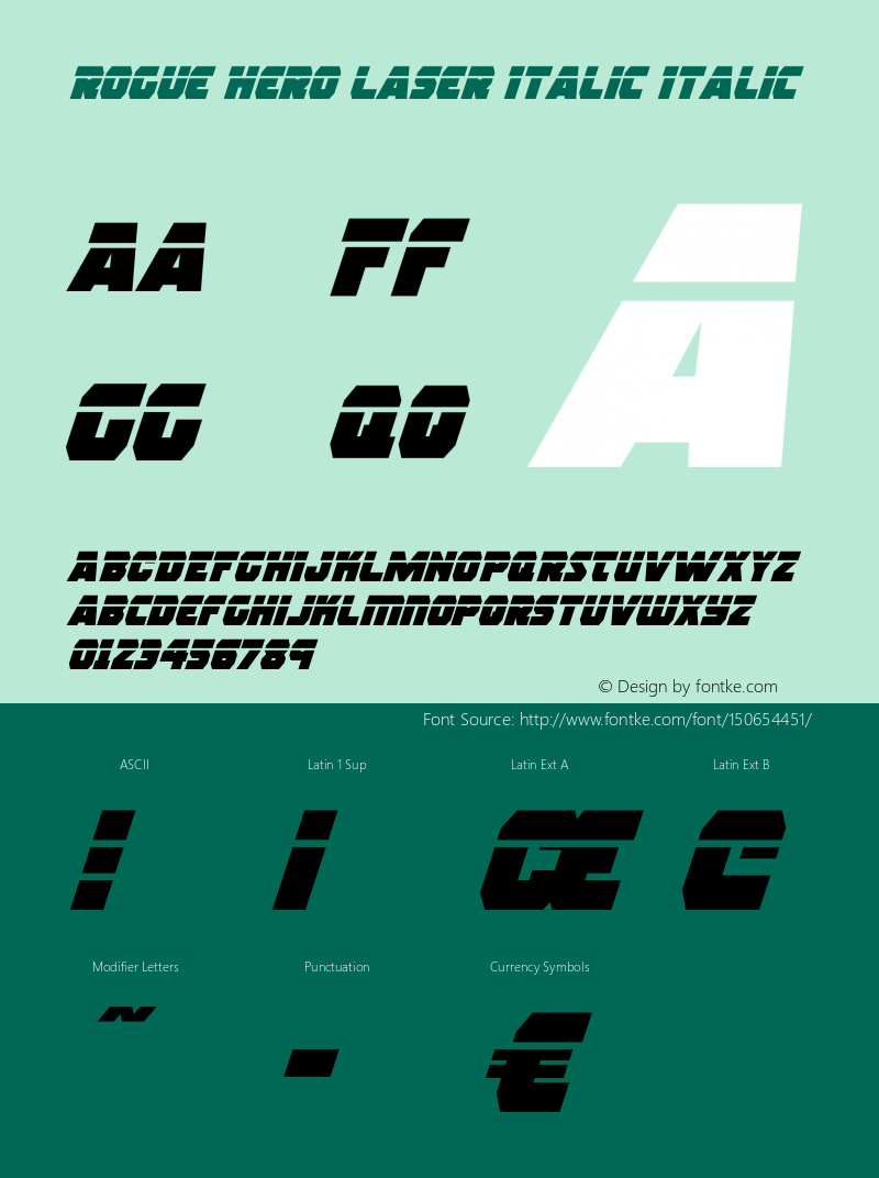 Rogue Hero Laser Italic Version 2.2; 2019图片样张