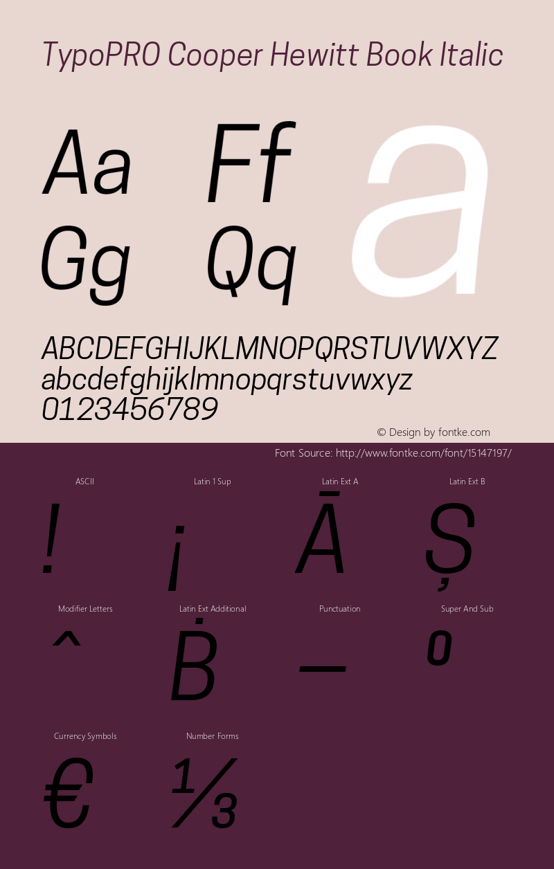 TypoPRO Cooper Hewitt Book Italic 1.000图片样张