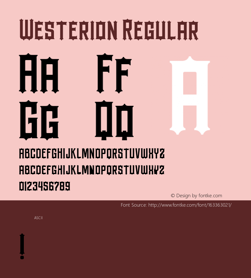 Westerion Regular Version 1.000图片样张