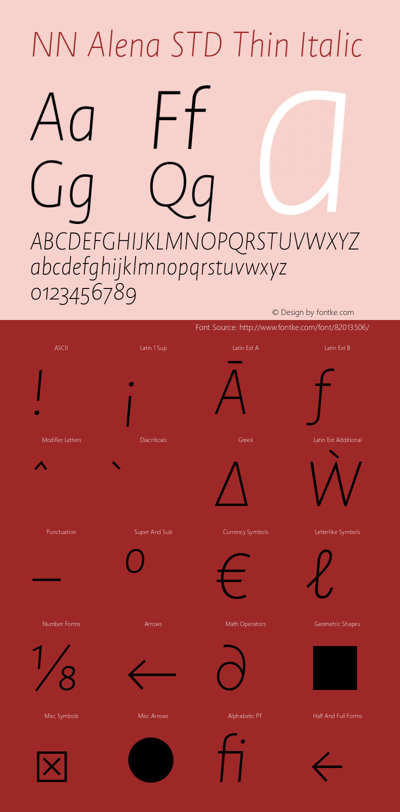 NN Alena STD Thin Italic Version 3.001图片样张