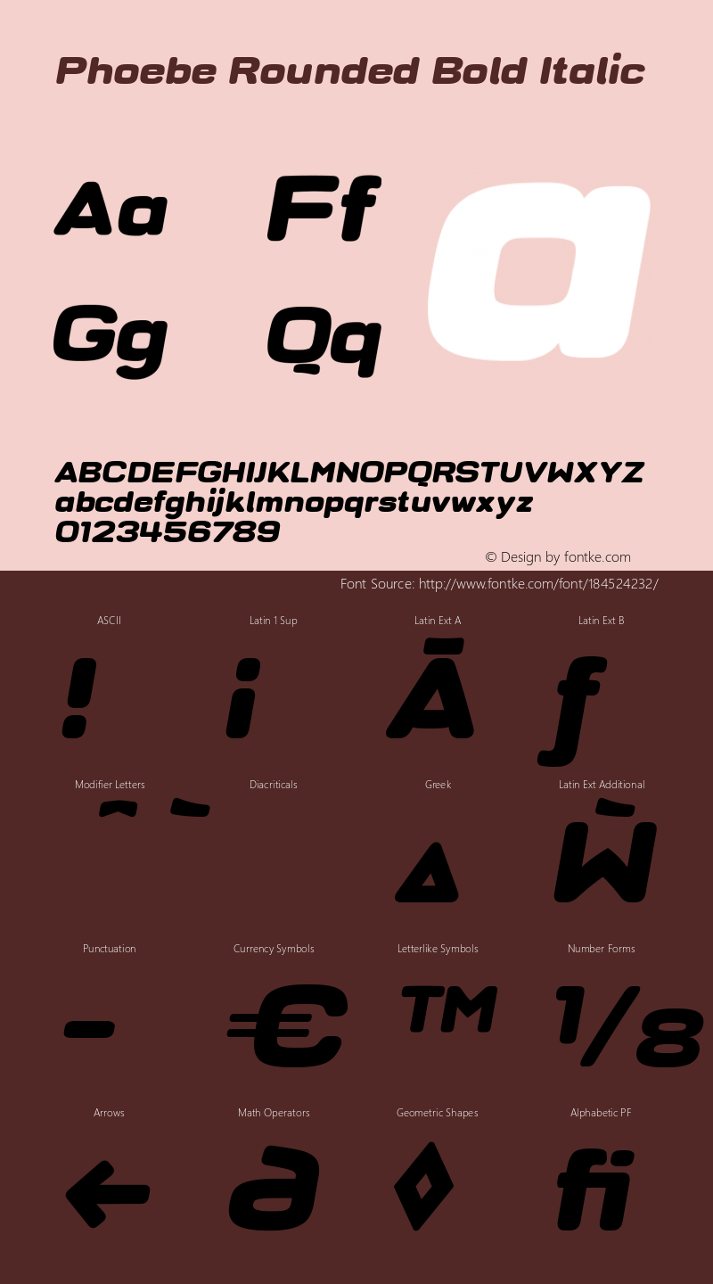 PhoebeRounded-Italic-Bold Version 2.000 | wf-rip DC20190220图片样张