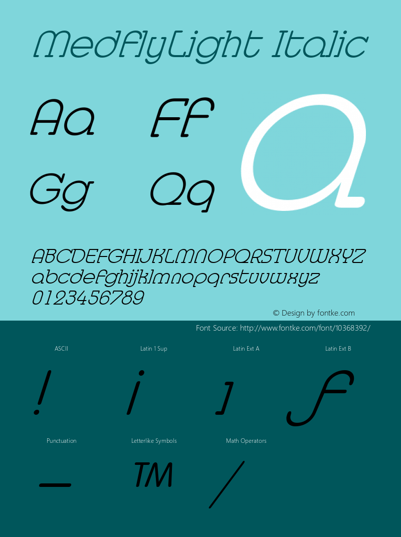 MedflyLight Italic The WSI-Fonts Professional Collection图片样张