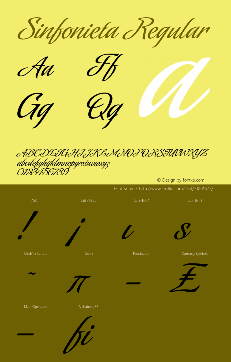 Sinfonieta Regular 1.0 August, 2006图片样张