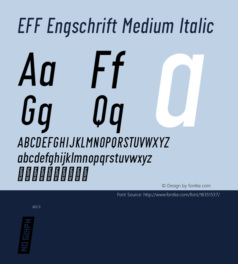 EFF Engschrift Medium Italic Version 0.004;PS 000.004;hotconv 1.0.88;makeotf.lib2.5.64775图片样张