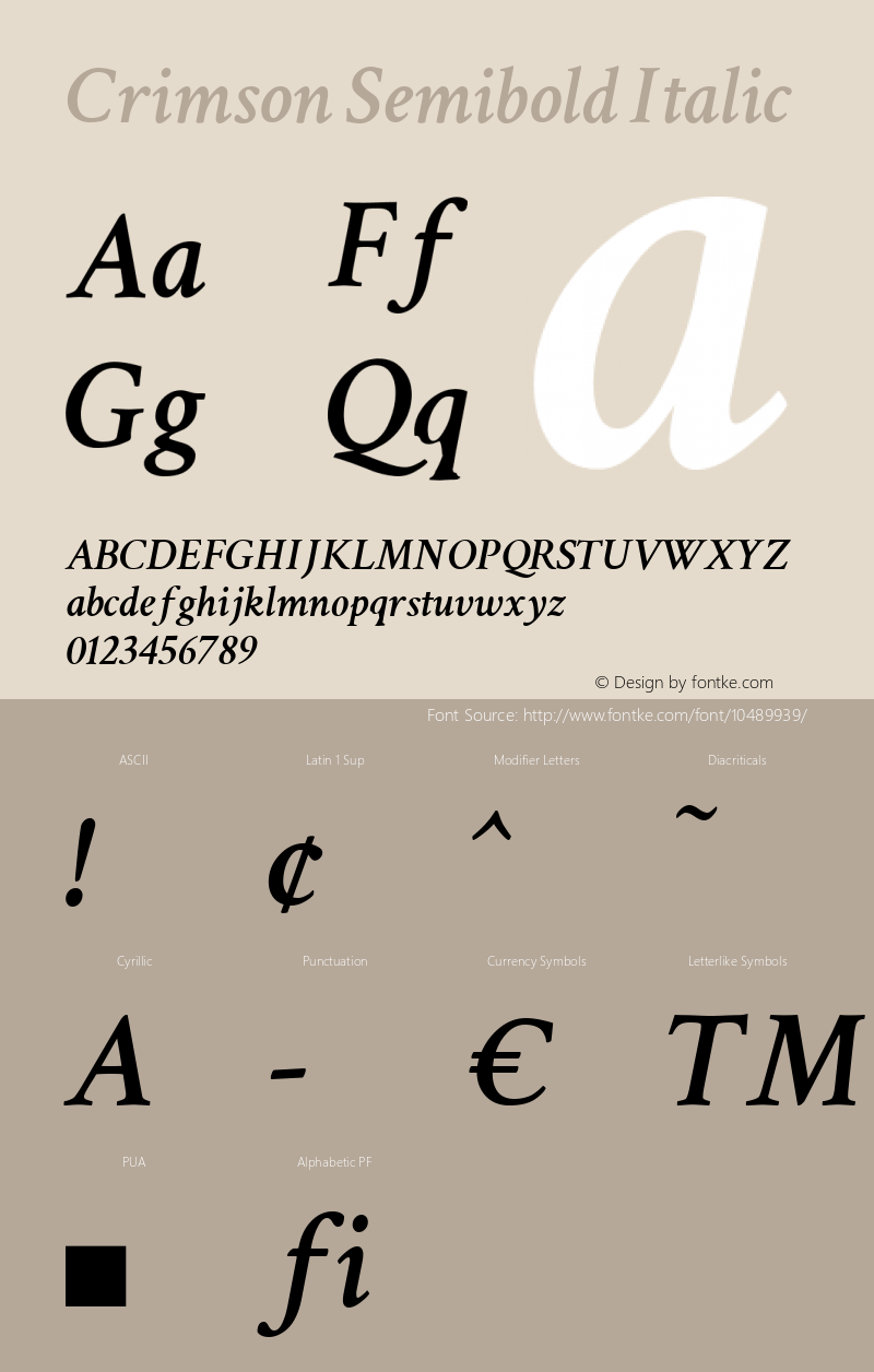 Crimson Semibold Italic Version 0.12图片样张