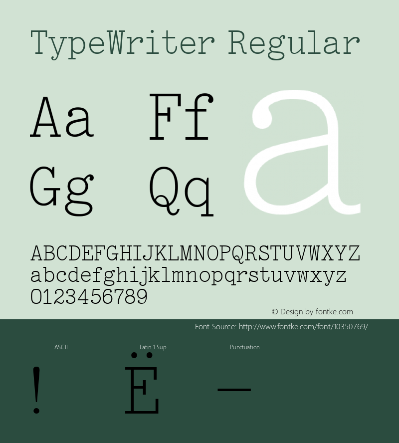 TypeWriter Regular 3.1图片样张