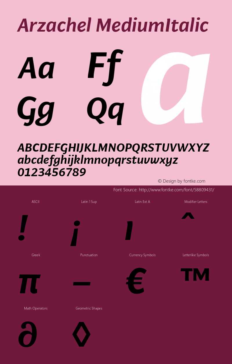 Arzachel MediumItalic Version 2.000;PS 1.0;hotconv 16.6.54;makeotf.lib2.5.65590图片样张