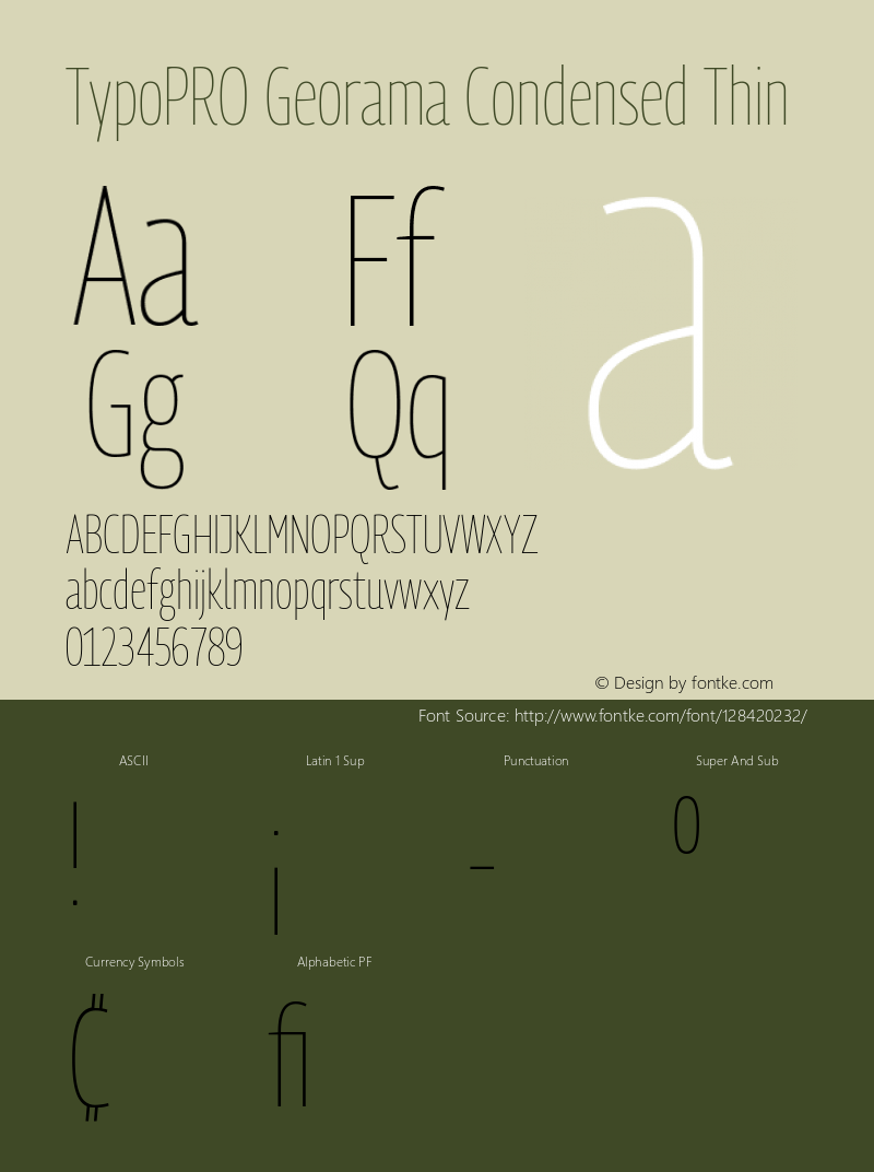 TypoPRO Georama Condensed Thin Version 1.001图片样张