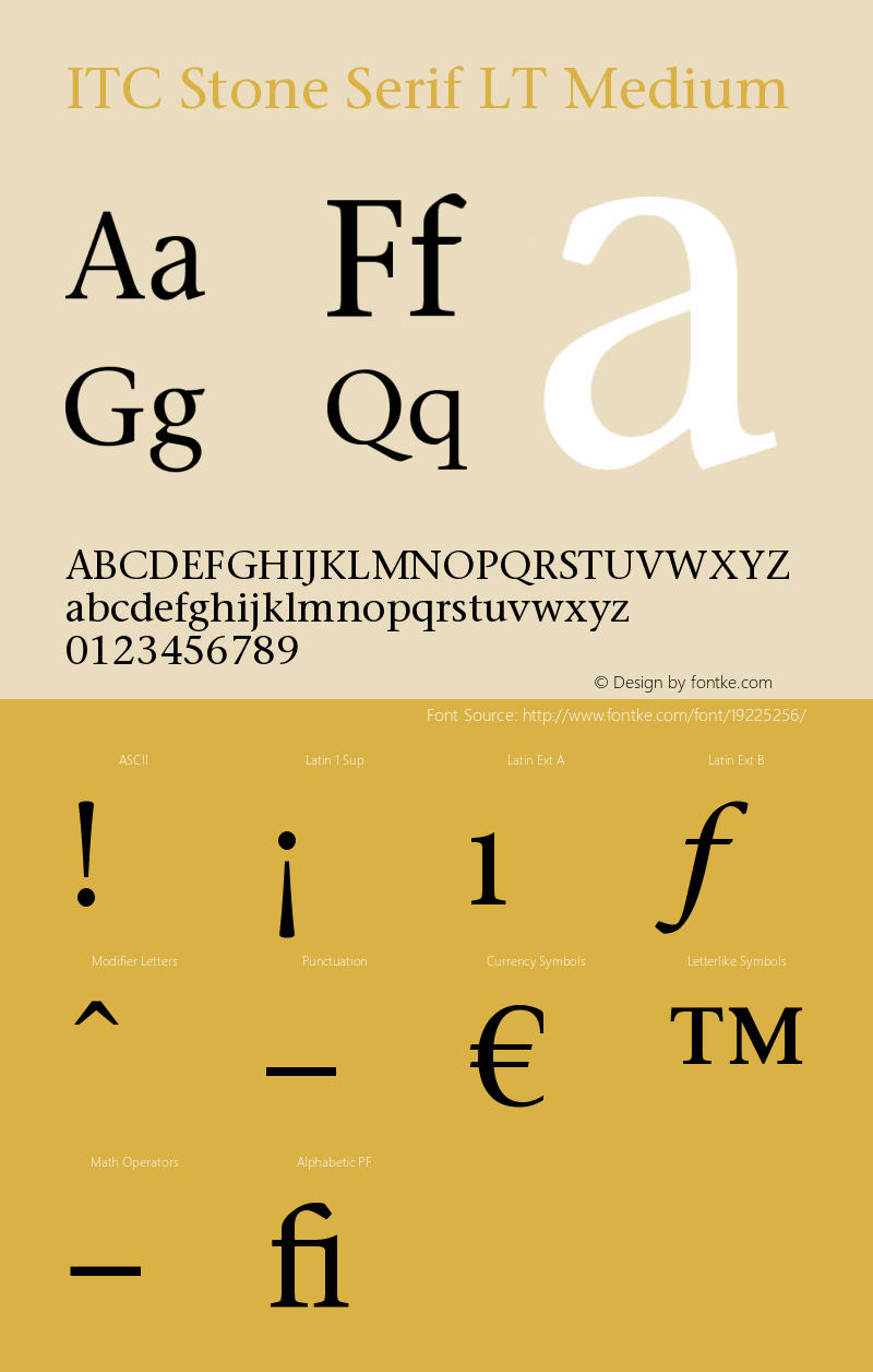 ITC Stone Serif LT Version 006.000图片样张