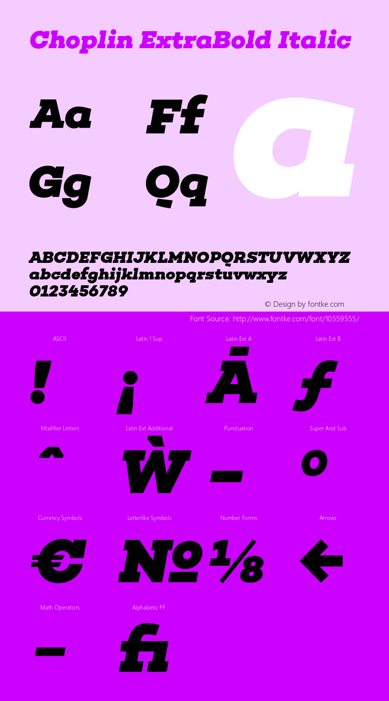 Choplin ExtraBold Italic Version 1.000;PS 001.000;hotconv 1.0.70;makeotf.lib2.5.58329图片样张