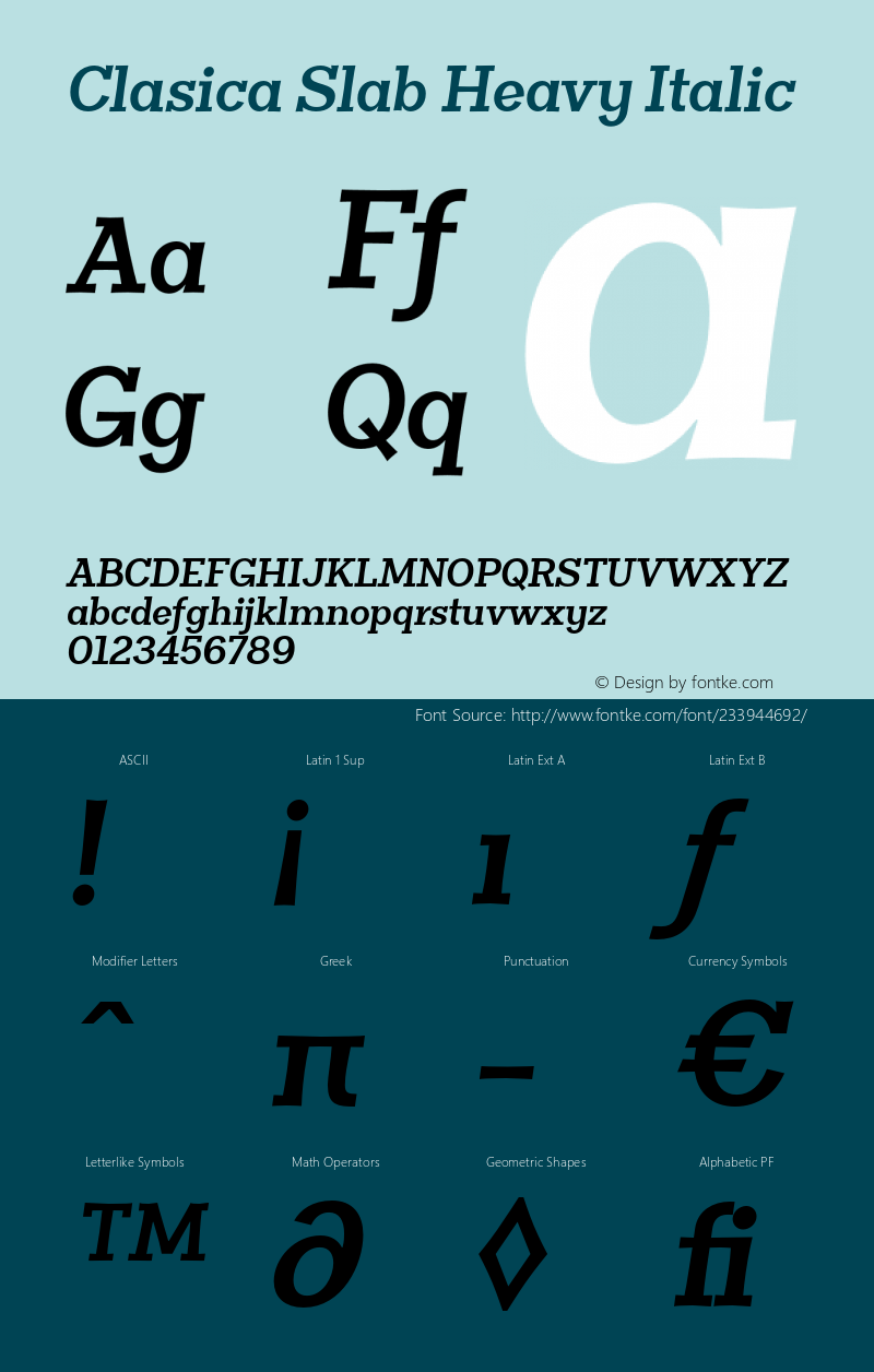 ClasicaSlabHeavy-Italic 1.000图片样张