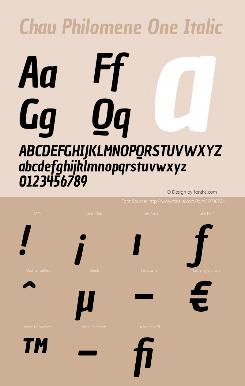 Chau Philomene One Italic Version 1.001图片样张